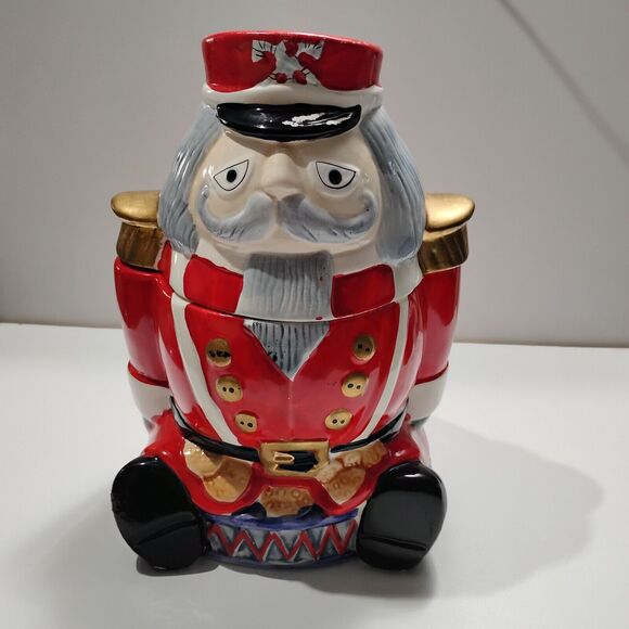 Vintage Gibson Housewares Nutcracker Christmas Cookie Jar Holiday 10" - Picture 7 of 11